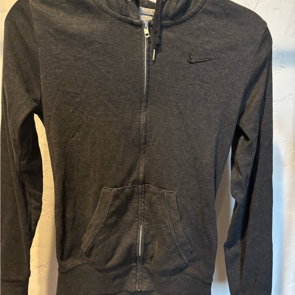 Gray Nike Zip Up Hoodie